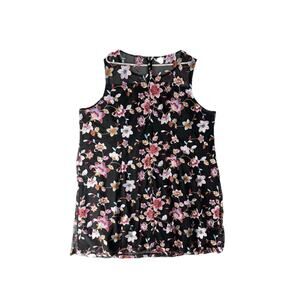 Lane Bryant Women’s Floral Black Pink Sheer Embroidered‎ Top Sz 28